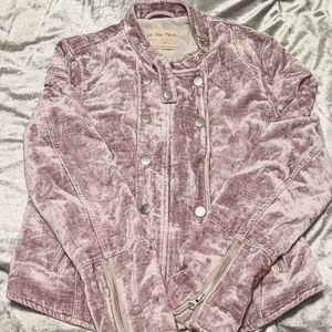 Free People velvet moto jacket